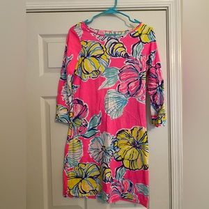 Lilly Pulitzer Pink Floral & Shell Dress - Size Small
